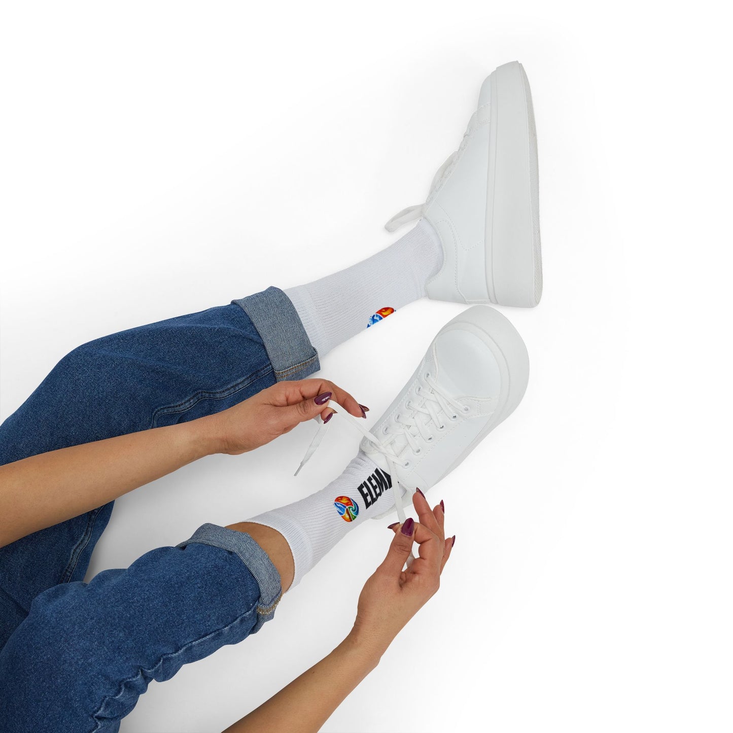 'ELEMENTS' Socks - Vibrant & Comfy - White