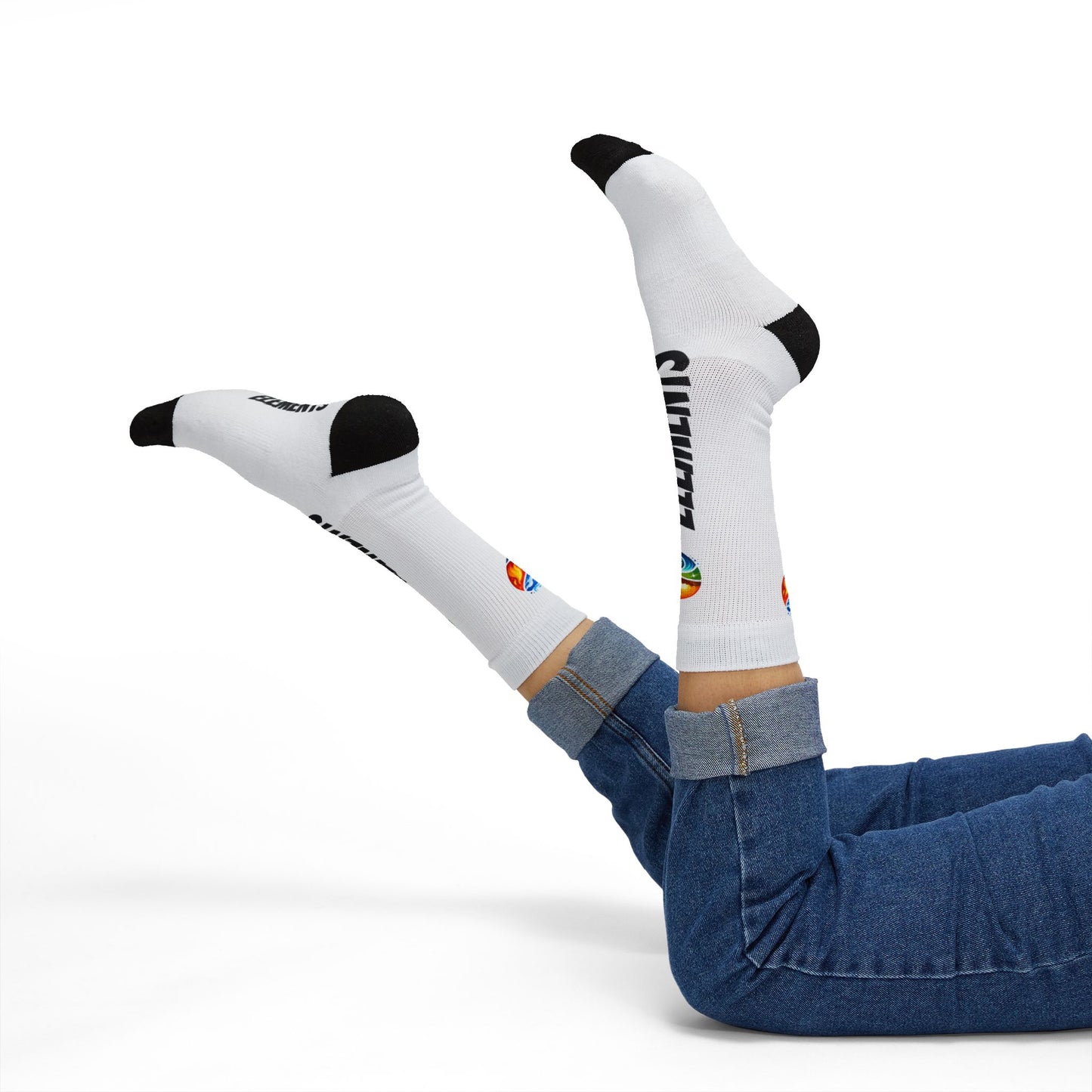 'ELEMENTS' Socks - Vibrant & Comfy - White