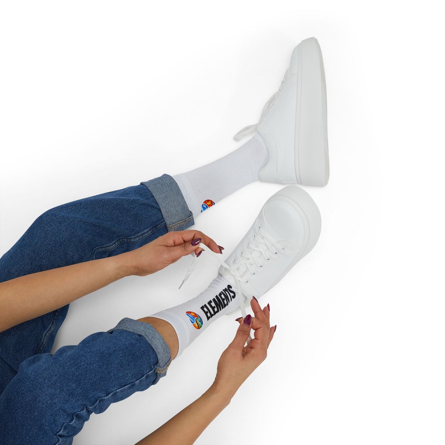 'ELEMENTS' Socks - Vibrant & Comfy - White