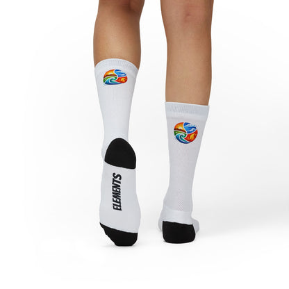 'ELEMENTS' Socks - Vibrant & Comfy - White